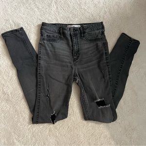 High-Rise Super Skinny Black Jeans